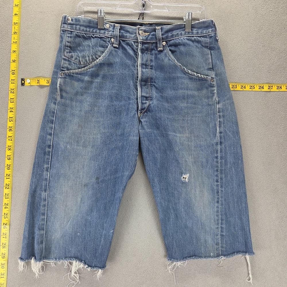 Vintage Levis Engineered Shorts Mens 32 Blue Button Fly‎ Jorts Jeans 13" Inseam